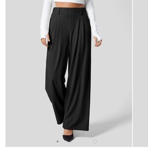 Halara High Waisted Plicated Side Pocket Wide Leg Waffle Work Pants